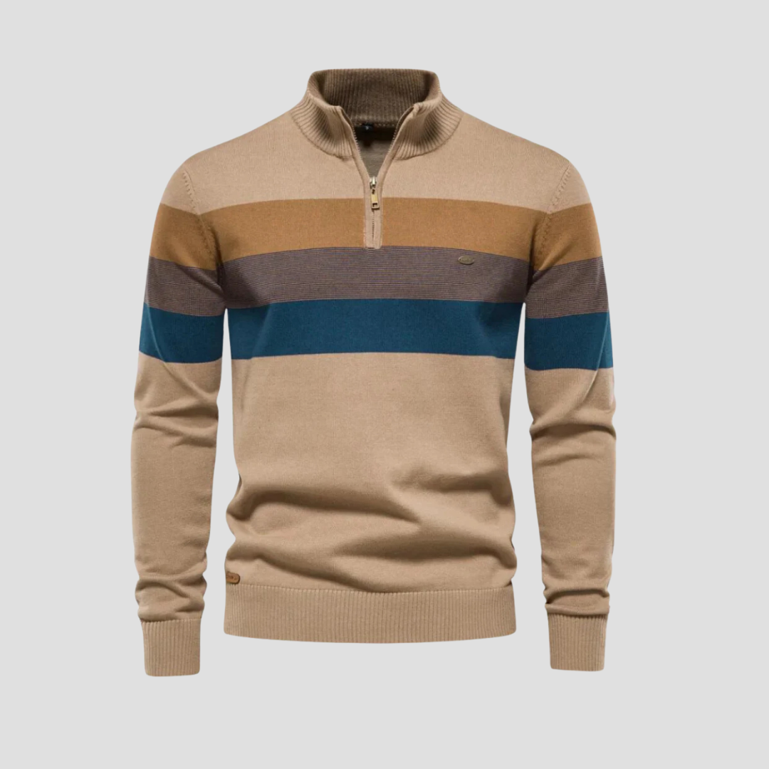 Everest | Striped Quarter Zip Jumper