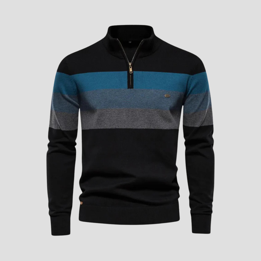 Everest | Striped Quarter Zip Jumper