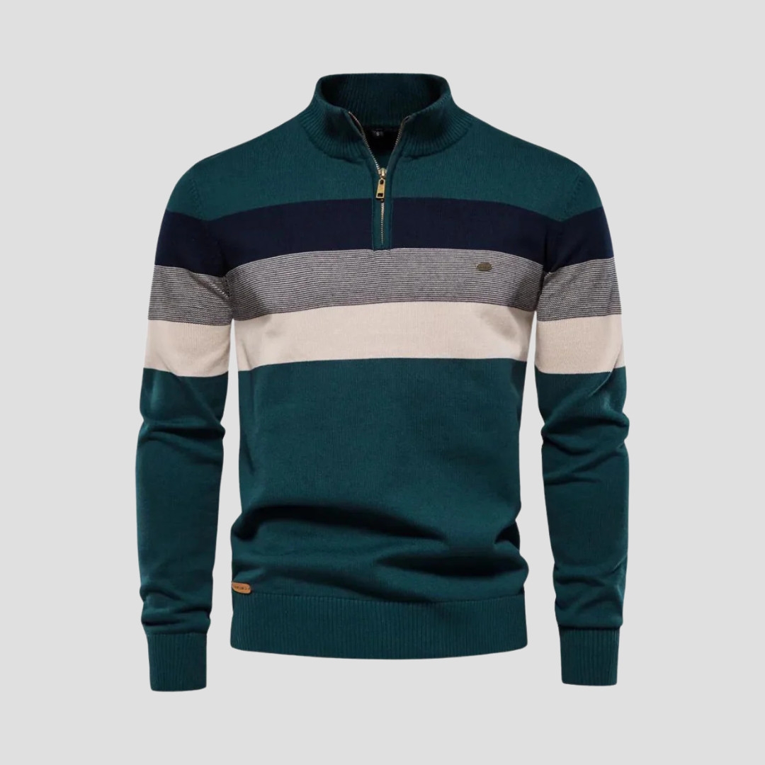 Everest | Striped Quarter Zip Jumper