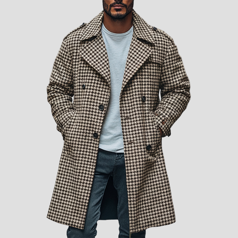 Zeke | Houndstooth Trench Coat