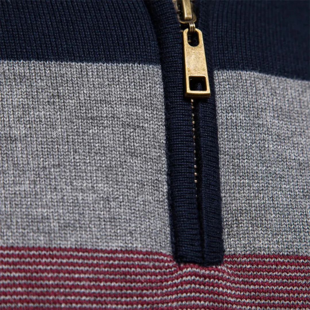 Everest | Striped Quarter Zip Jumper