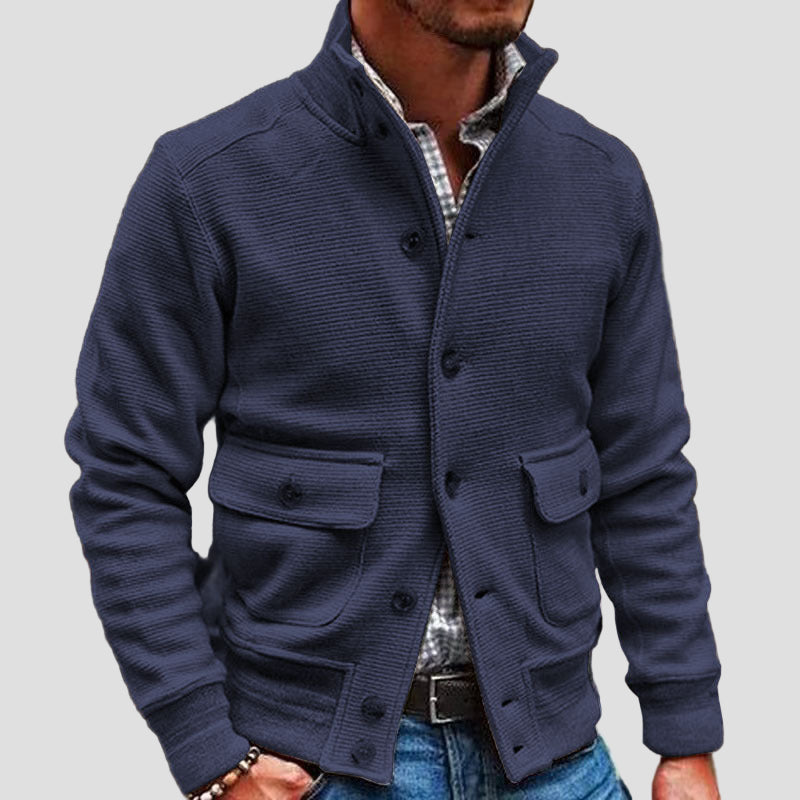 Silas | Stand Collar Solid Color Jacket