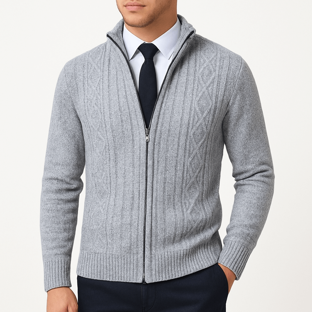 Chris | Cable-Knit Zip Cardigan for Men