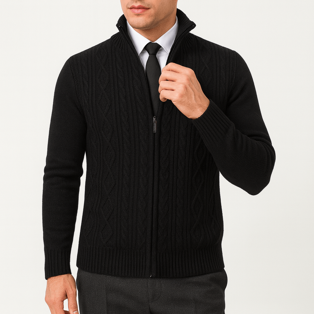 Chris | Cable-Knit Zip Cardigan for Men