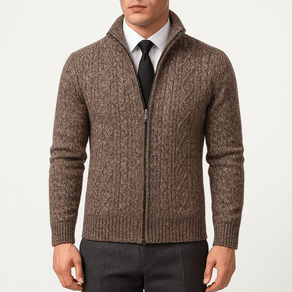 Chris | Cable-Knit Zip Cardigan for Men