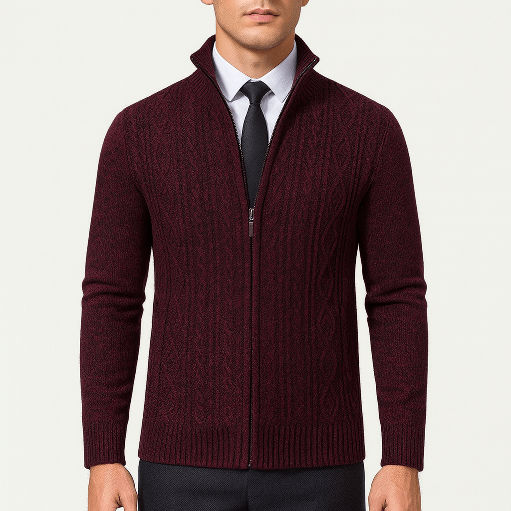 Chris | Cable-Knit Zip Cardigan for Men