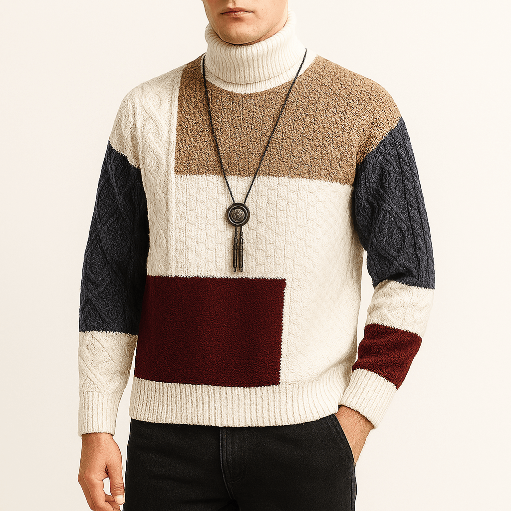 Ryan | Color-Block Turtleneck Sweater for Men