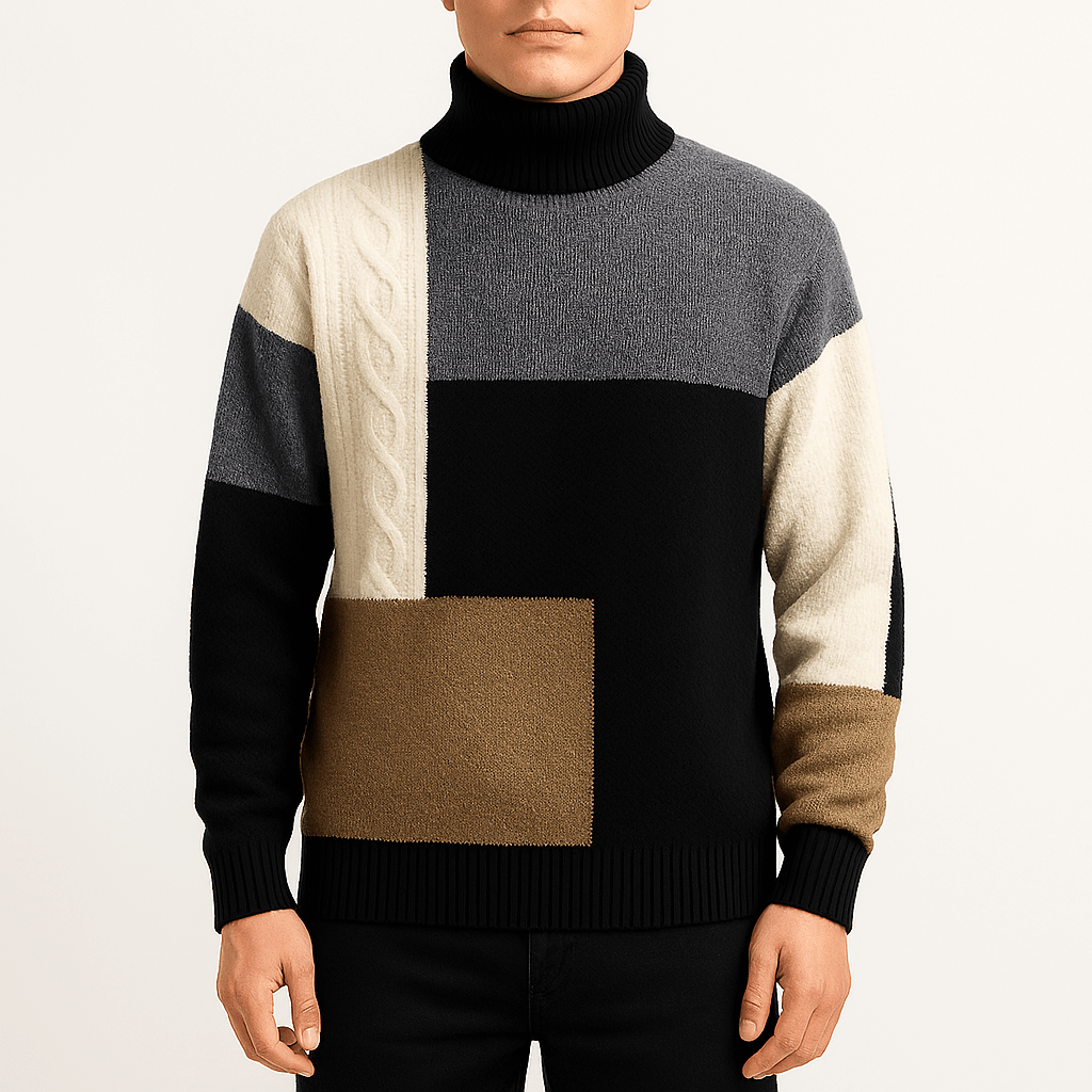Ryan | Color-Block Turtleneck Sweater for Men
