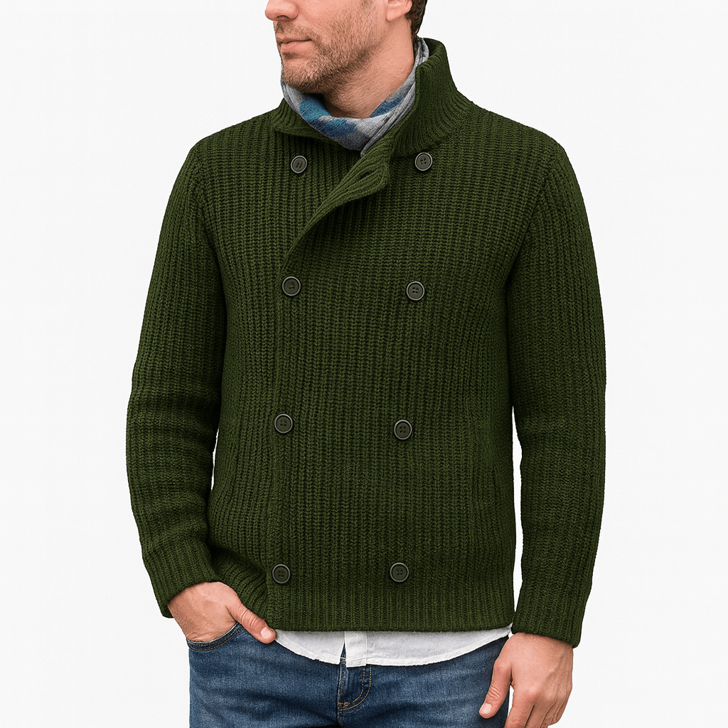 Ryan | Double-Breasted Knit Cardigan for Men