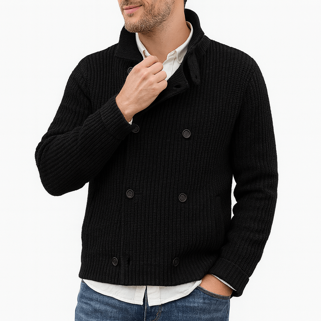 Ryan | Double-Breasted Knit Cardigan for Men