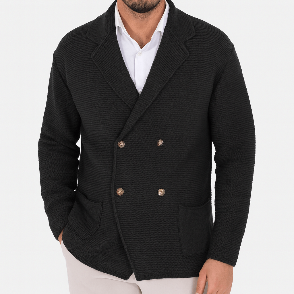 Ethan | Double-Breasted Knit Cardigan for Men