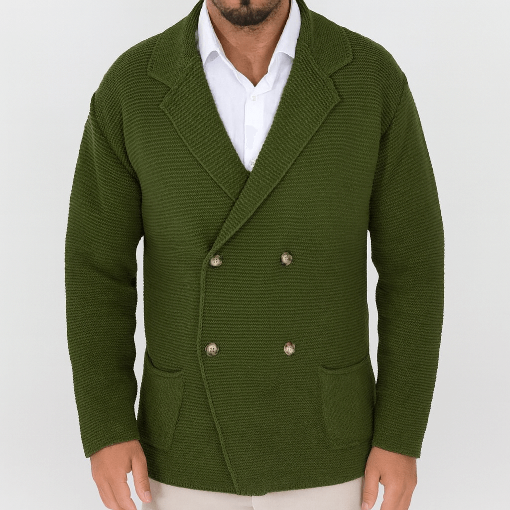 Ethan | Double-Breasted Knit Cardigan for Men