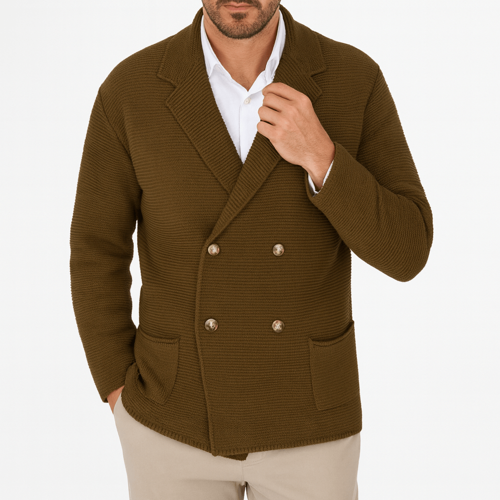 Ethan | Double-Breasted Knit Cardigan for Men