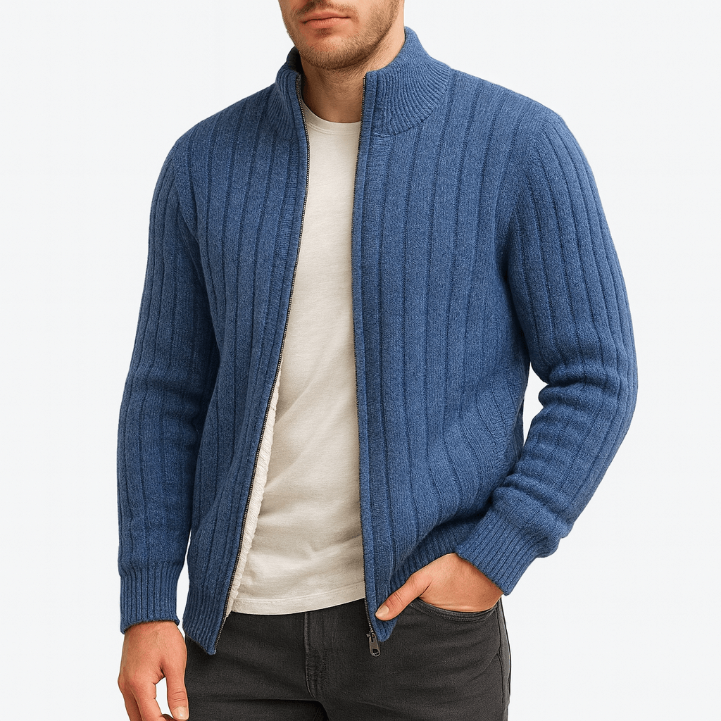 Alex | Cozy Full-Zip Fleece Cardigan for Men