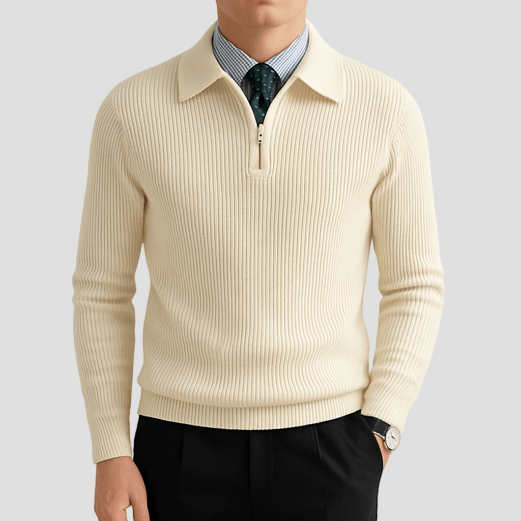 Dallas | Knitted Half-Zip Polo Sweater
