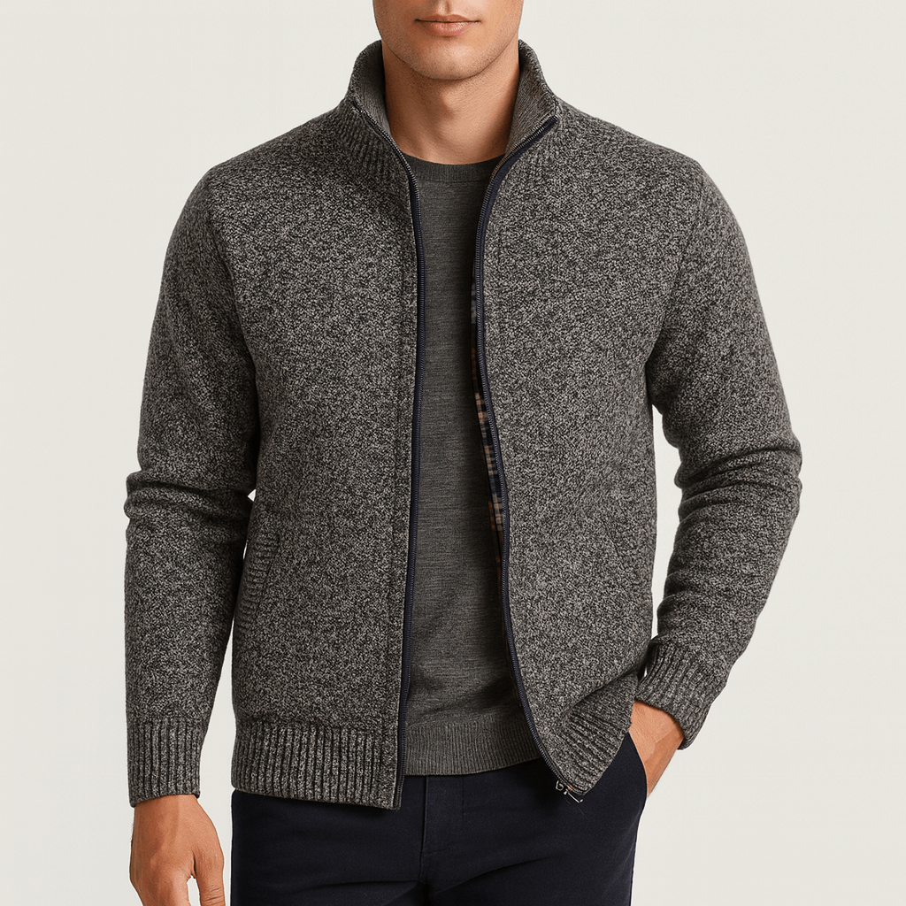Jake | Knitted Zip-Collar Cardigan for Men