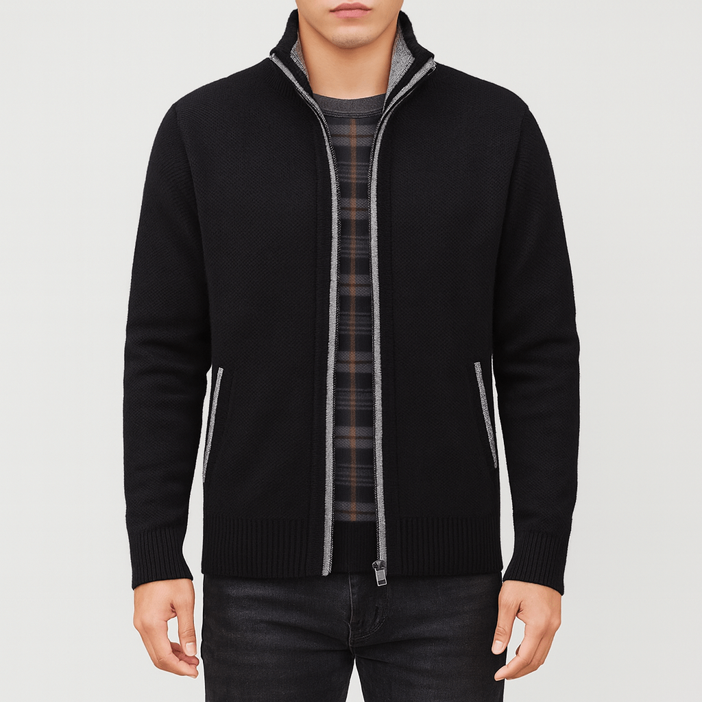Jake | Knitted Zip-Collar Cardigan for Men