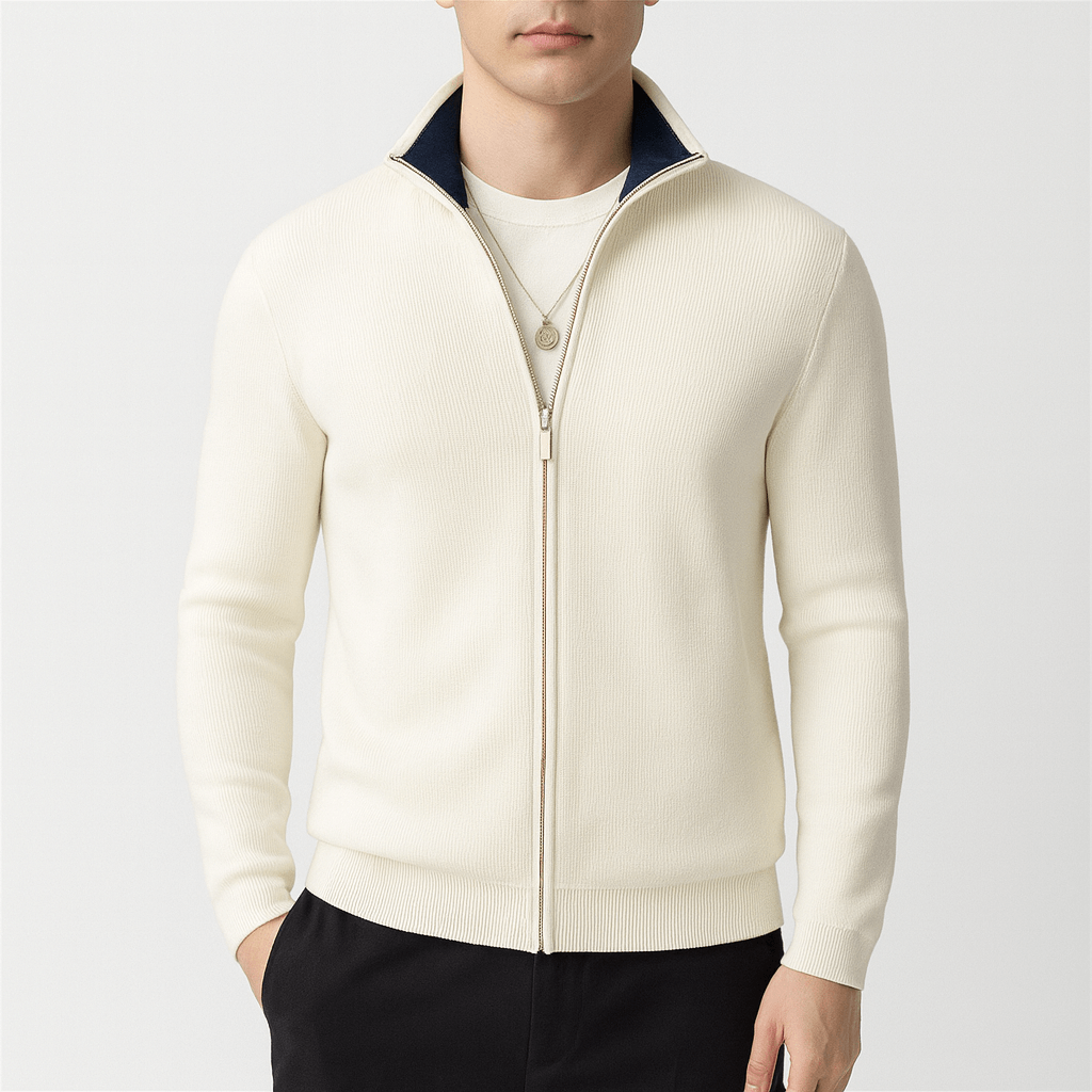 Tom | Cozy Knitted Zip Sweater for Men