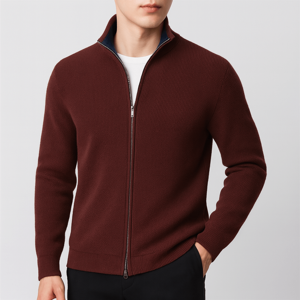 Tom | Cozy Knitted Zip Sweater for Men