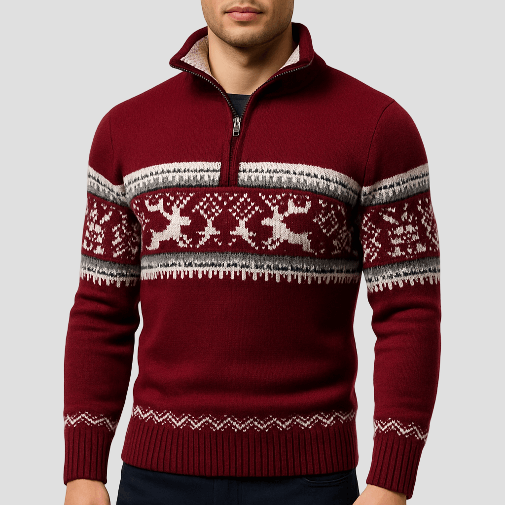 Lincoln | Fair Isle Half-Zip Sweater