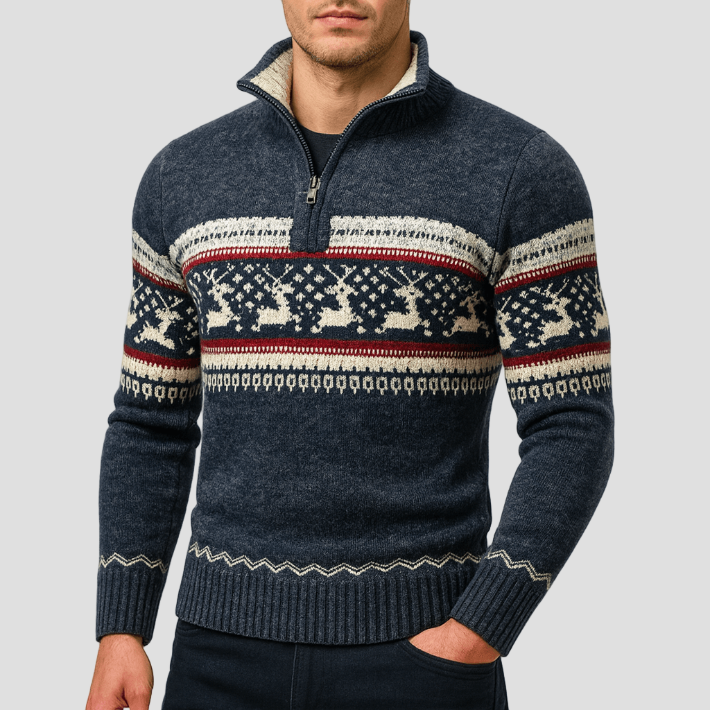 Lincoln | Fair Isle Half-Zip Sweater
