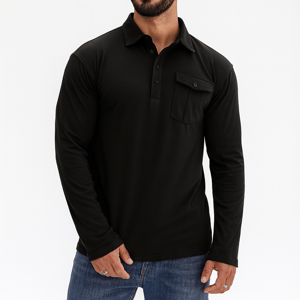 Tom | Long Sleeve Casual Polo Shirt