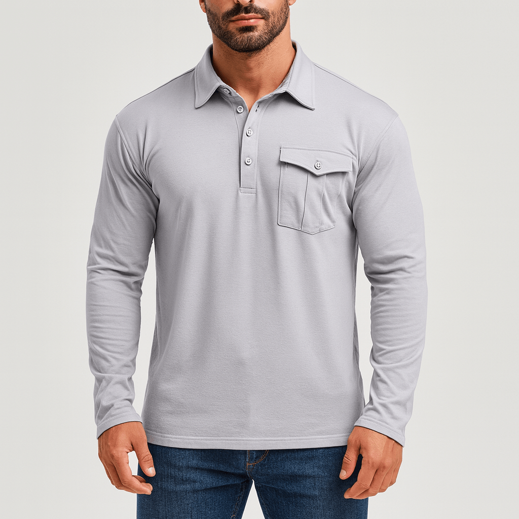 Tom | Long Sleeve Casual Polo Shirt