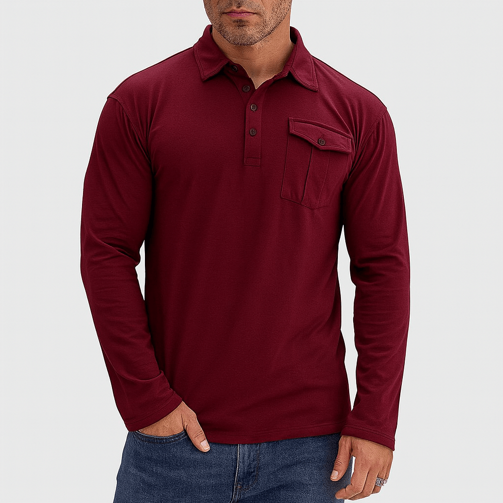 Tom | Long Sleeve Casual Polo Shirt