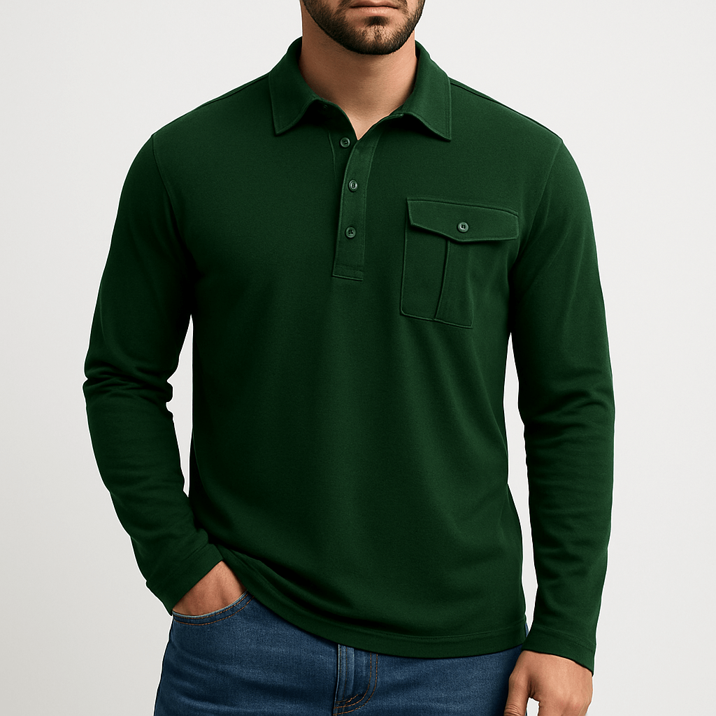 Tom | Long Sleeve Casual Polo Shirt