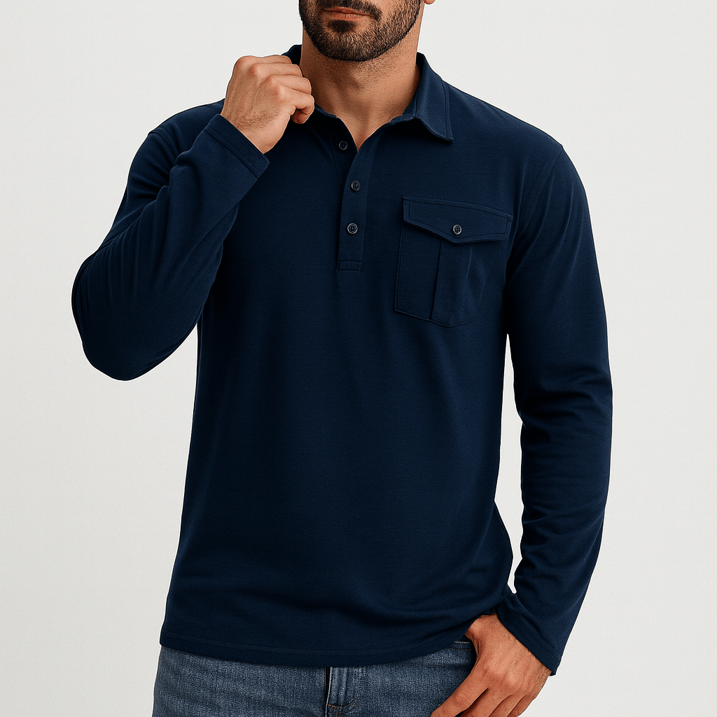 Tom | Long Sleeve Casual Polo Shirt