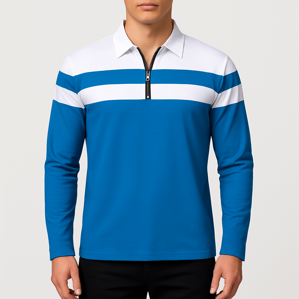 Josh | Long Sleeve Zip-Collar Polo Shirt