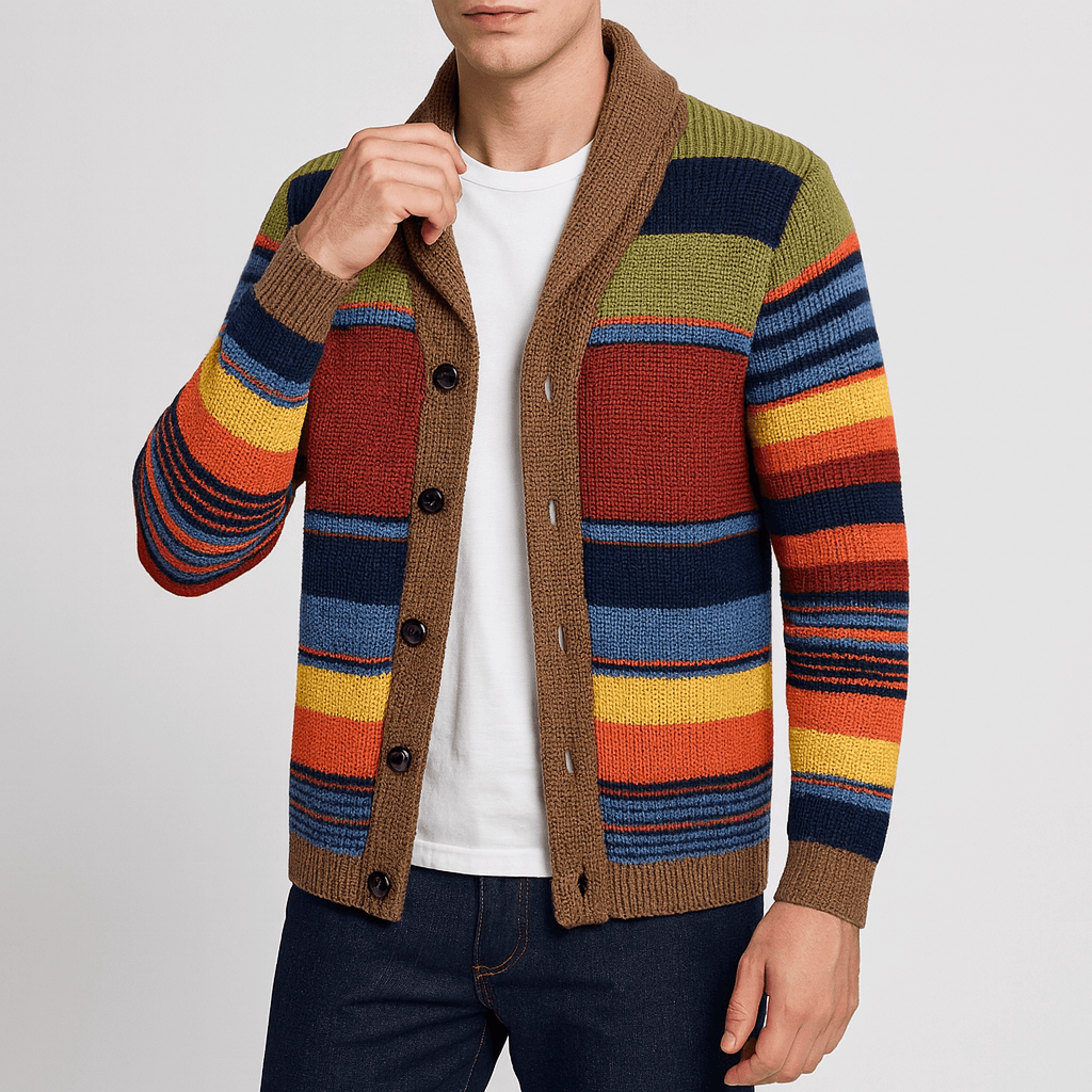 John | Vintage Striped Cardigan for Men
