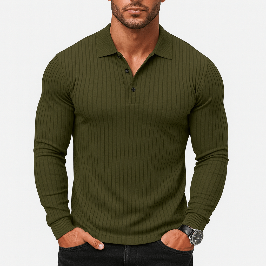 Tom | Ribbed Henley Shirt for Men