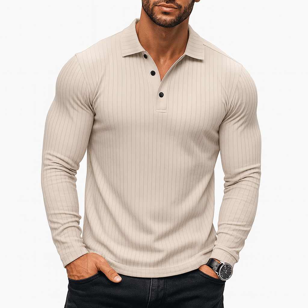 Tom | Ribbed Henley Shirt for Men