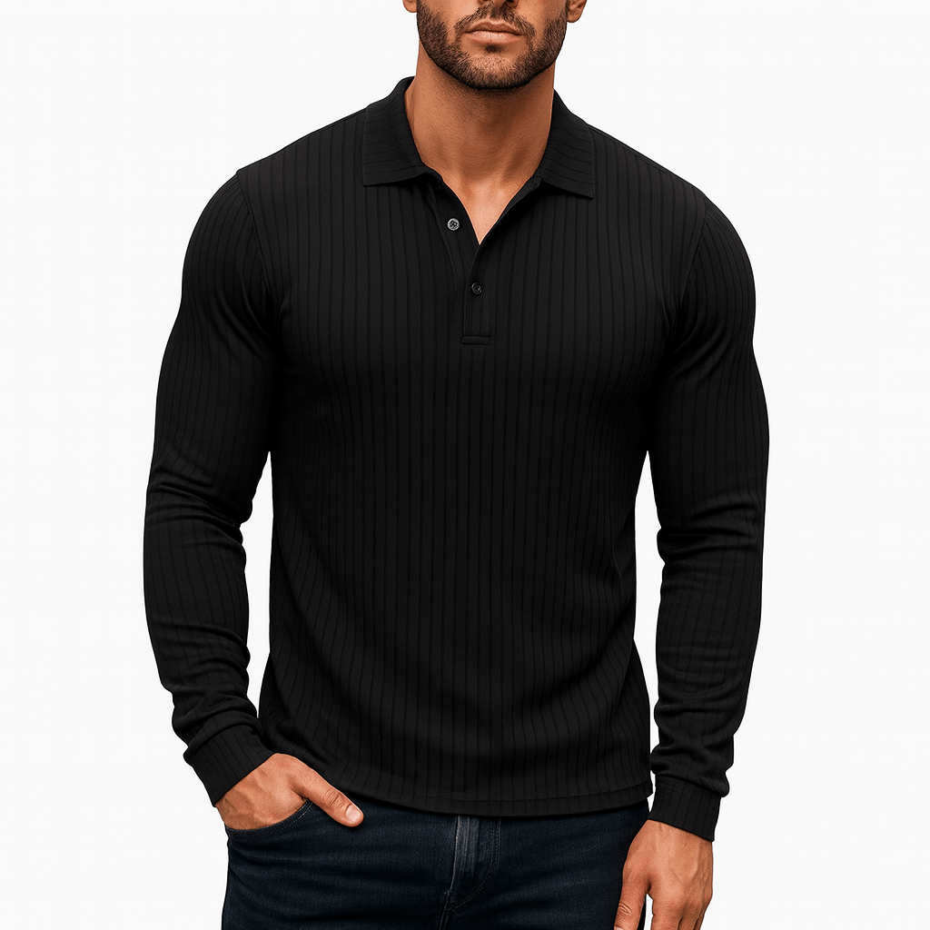 Tom | Ribbed Henley Shirt for Men