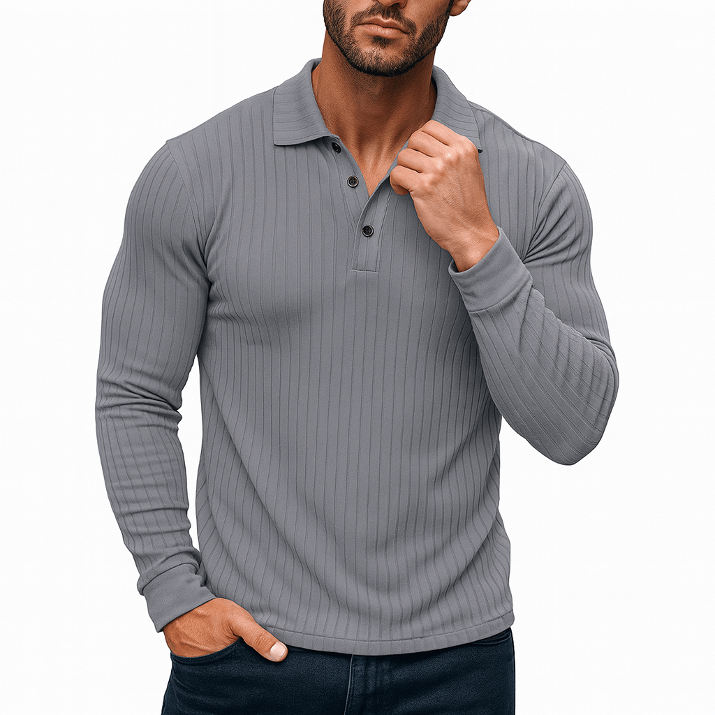 Tom | Ribbed Henley Shirt for Men