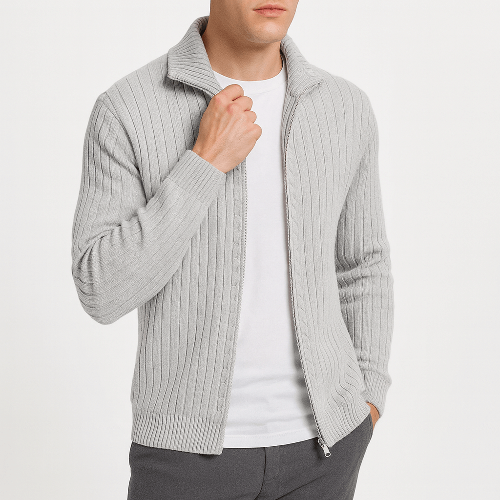 Tom | Ribbed Knit Open Front Cardigan