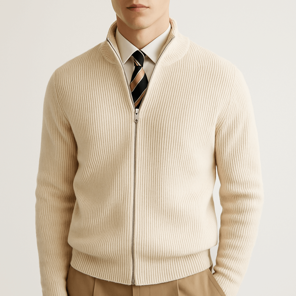 Josh | Slim Fit Zip-Up Cardigan for Men