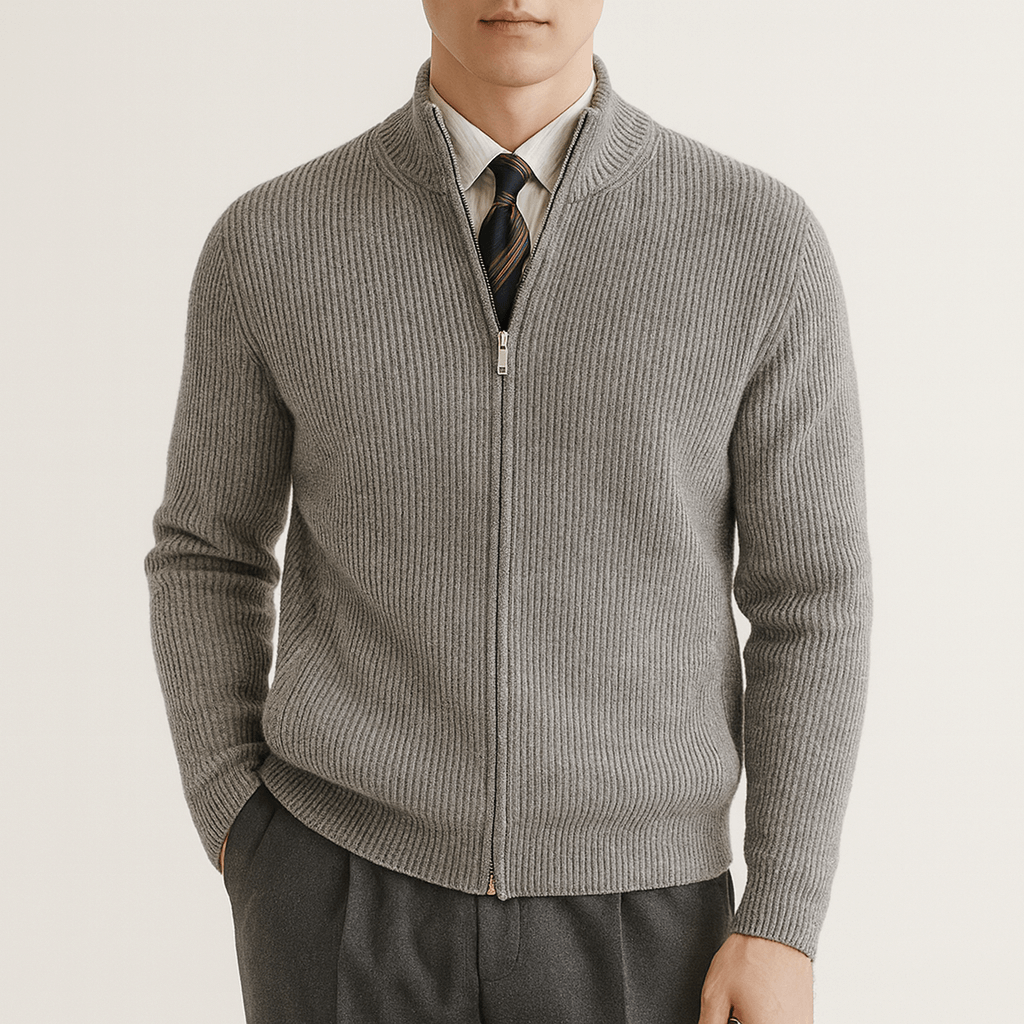 Josh | Slim Fit Zip-Up Cardigan for Men