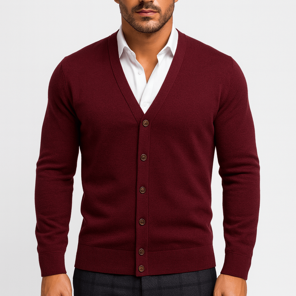 Adam | Slim Fit V-Neck Cardigan for Men