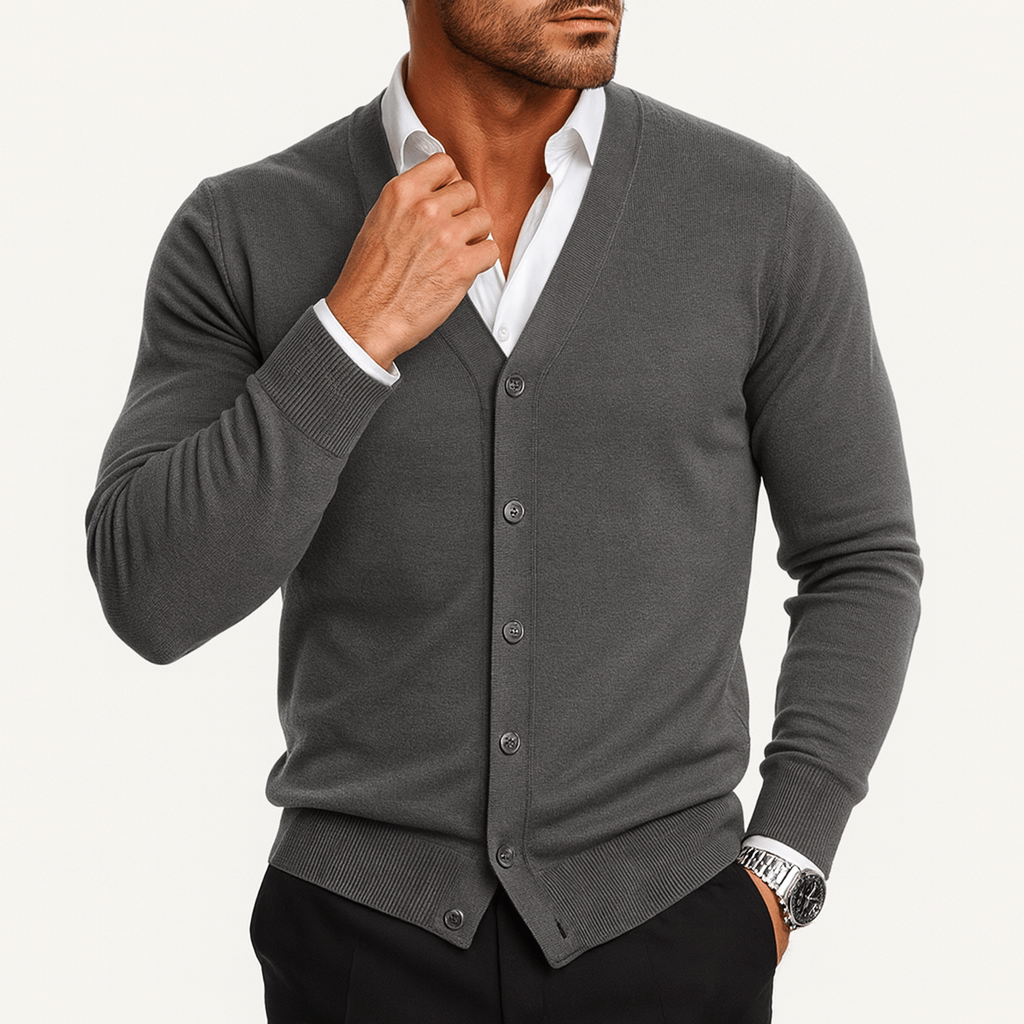 Adam | Slim Fit V-Neck Cardigan for Men