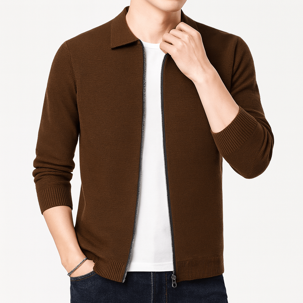 Ben | Slim Fit Wool Cardigan for Men