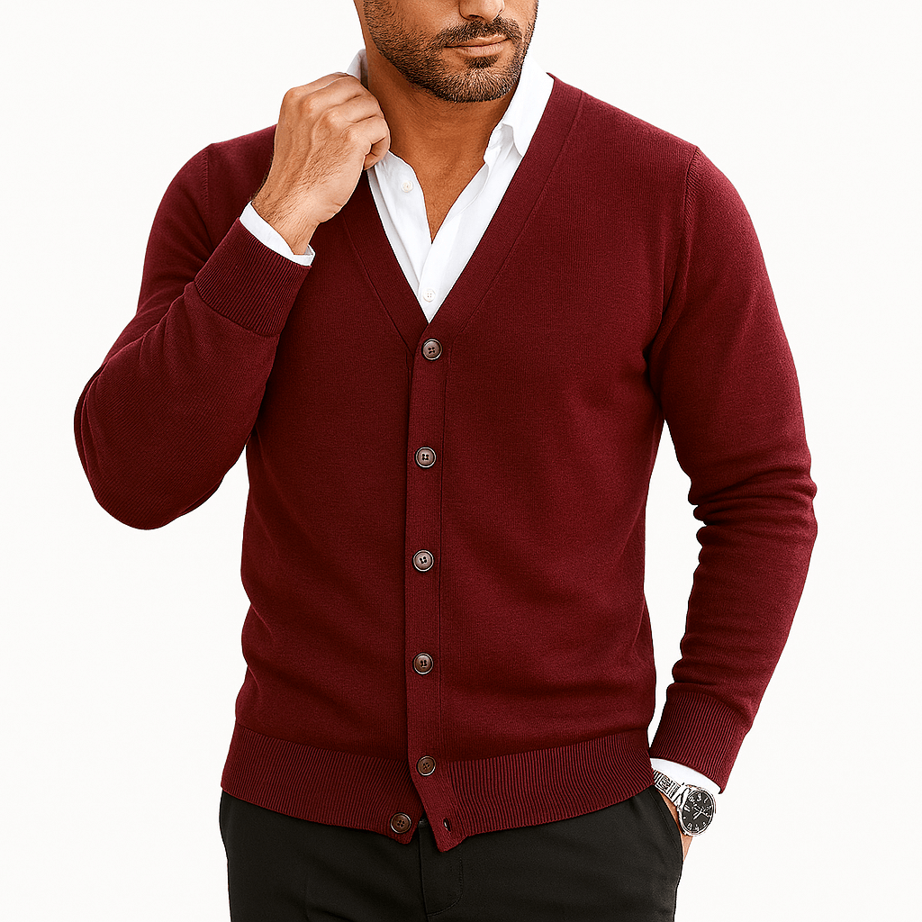 Jake | V-Neck Button-Down Knit Cardigan
