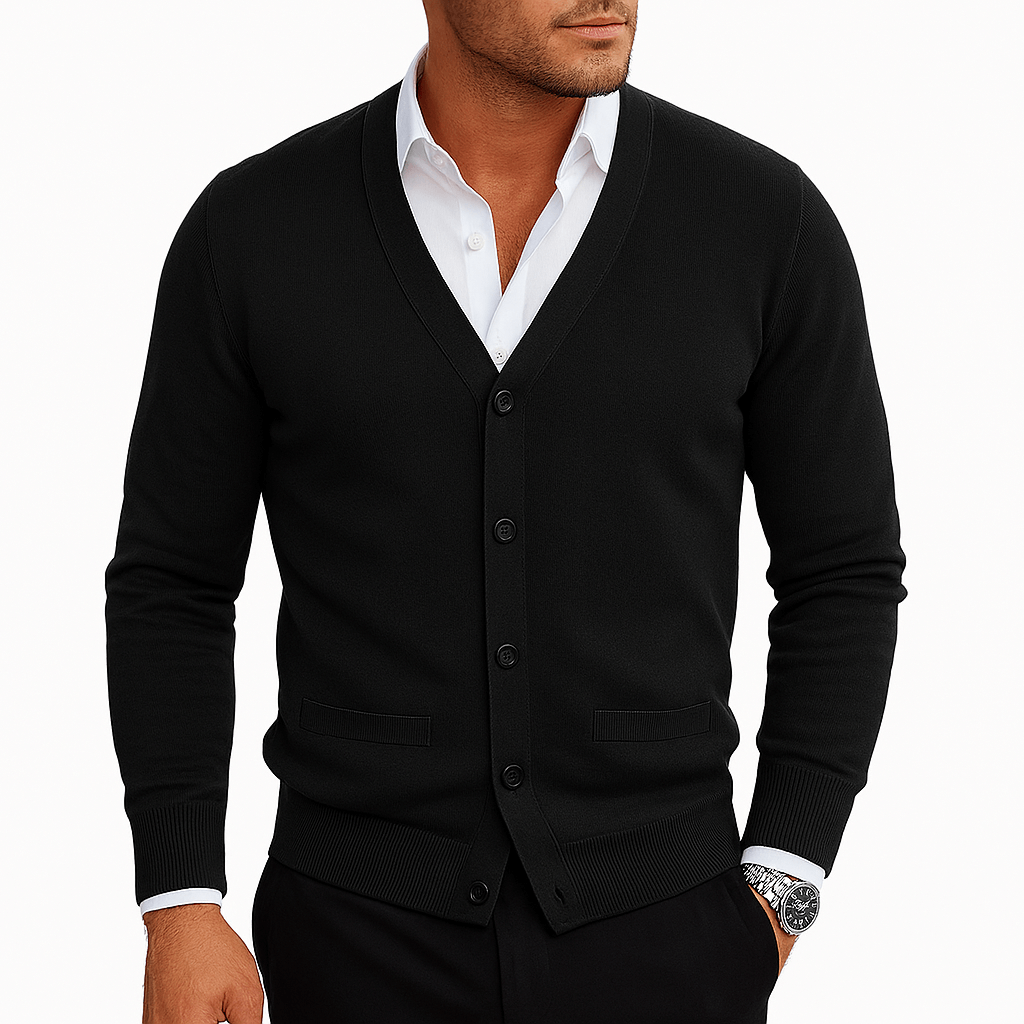 Jake | V-Neck Button-Down Knit Cardigan