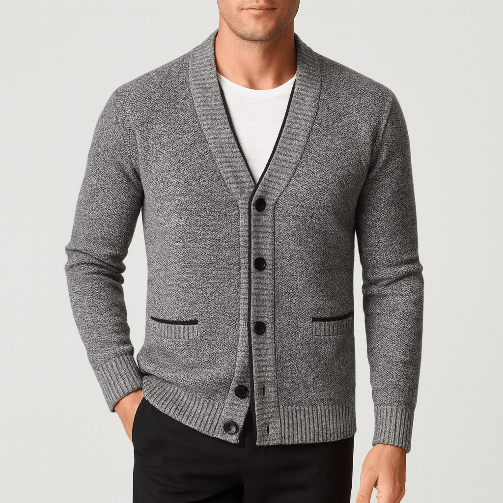 Ben | V-Neck Plaid Knit Cardigan for Men