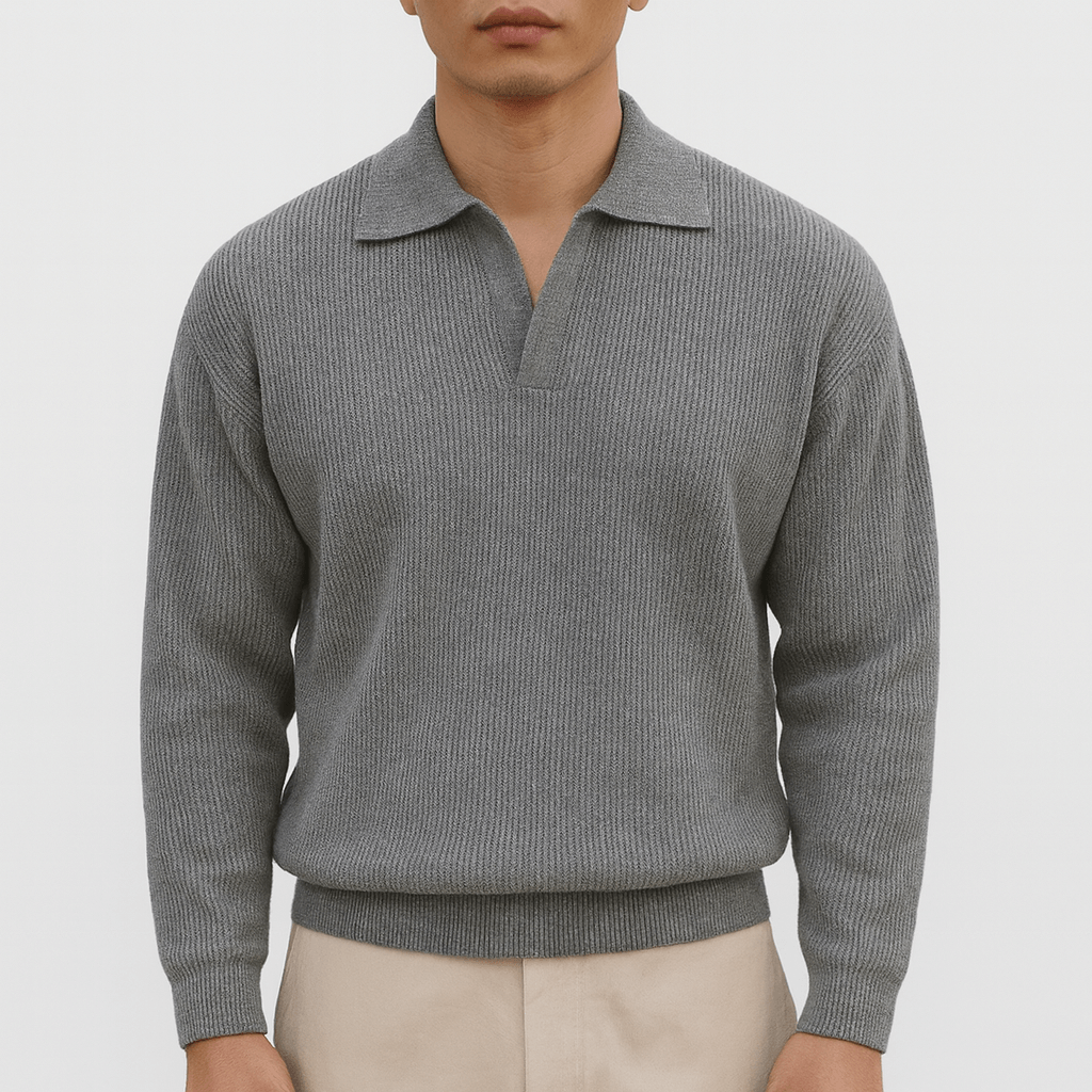 Josh | Waffle Knit Polo Sweater for Men