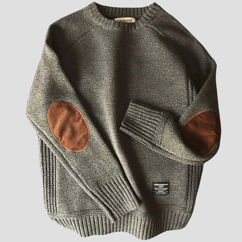 Archer | Men’s Crewneck Sweater with Elbow Patches