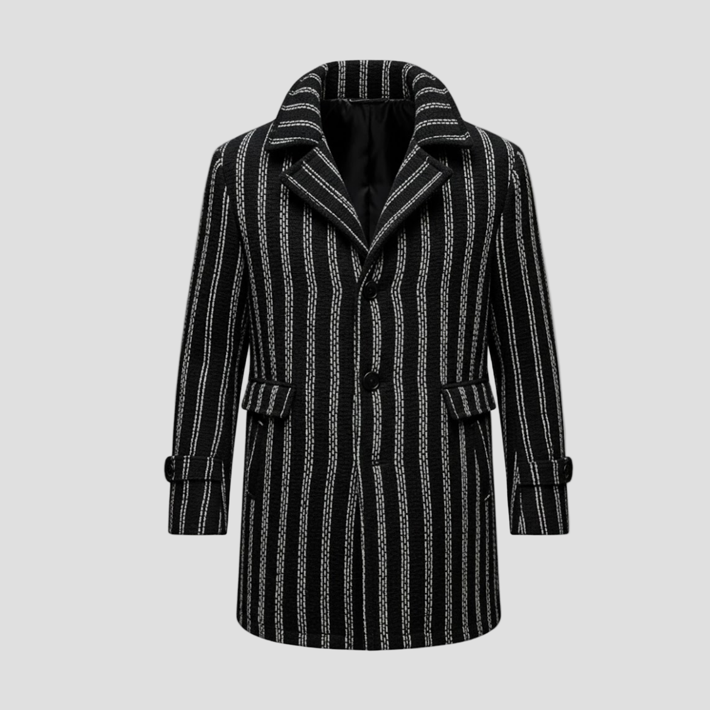Dalton | Striped Tweed Lapel Coat