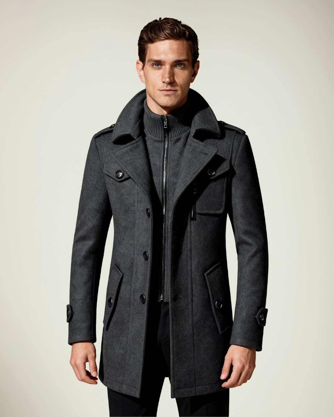 Ryder | Retro Double Collar Woolen Coat