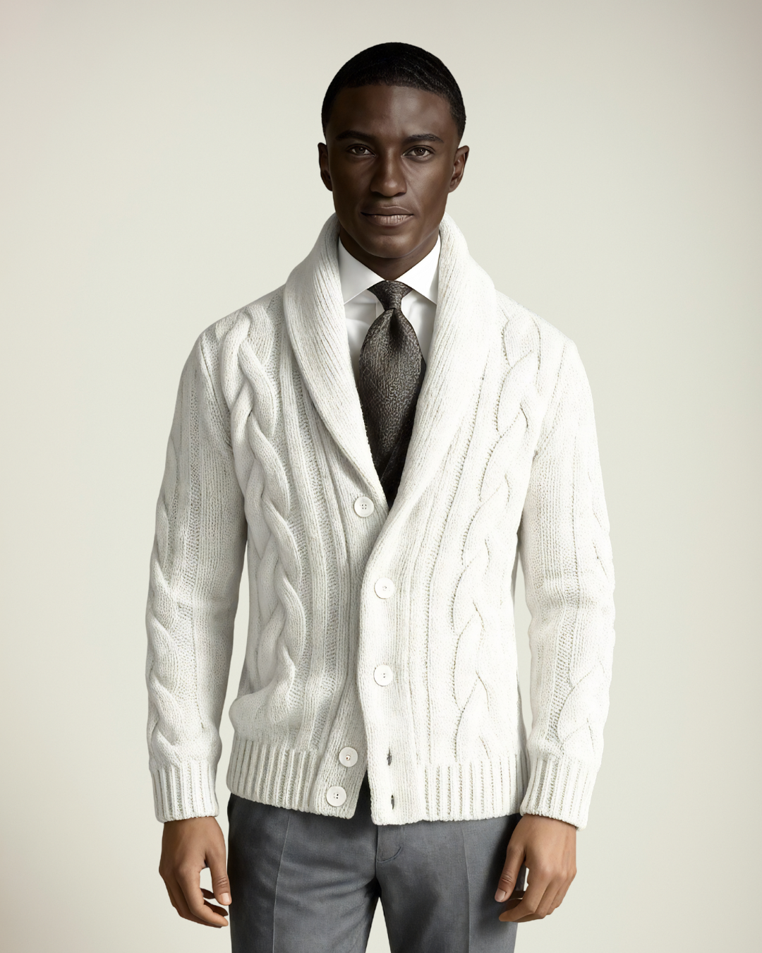 Bennett | Cable Knit Shawl Cardigan Sweater